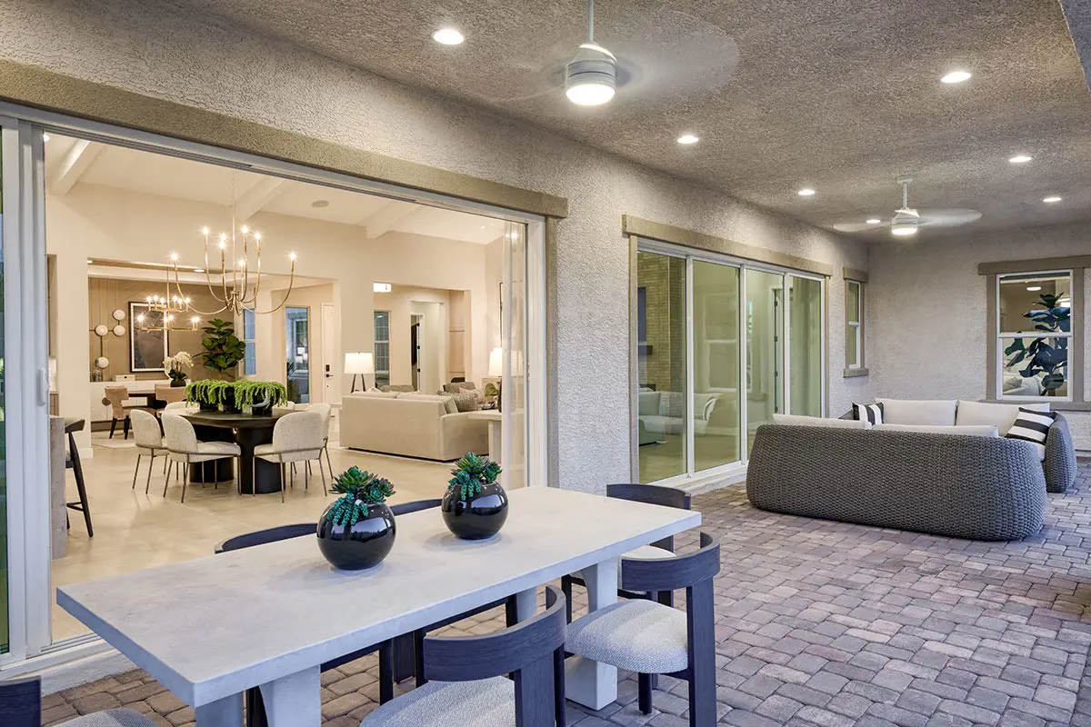 Customizable back patio area on a home