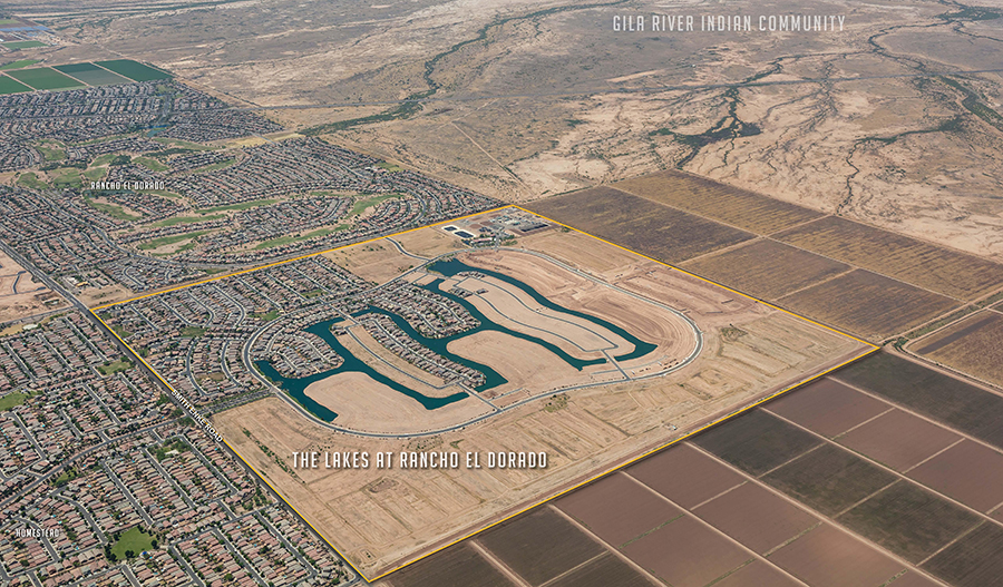 Aerial map of Lakes at Rancho El Dorado in PHX