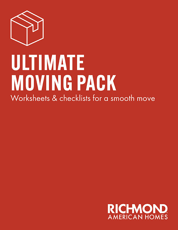 Ultimate Moving Pack brochure cover with couch and kitchen in the background