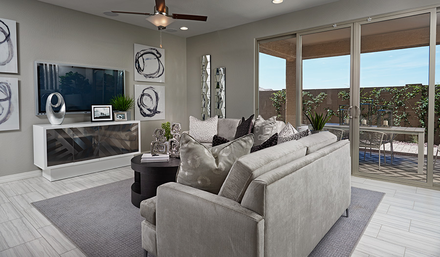 Family room in the Amethyst floor plan
