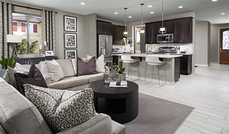 Great room in the Amethyst floor plan