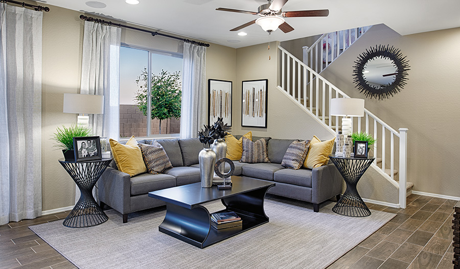 Family room in the Citrine floor plan