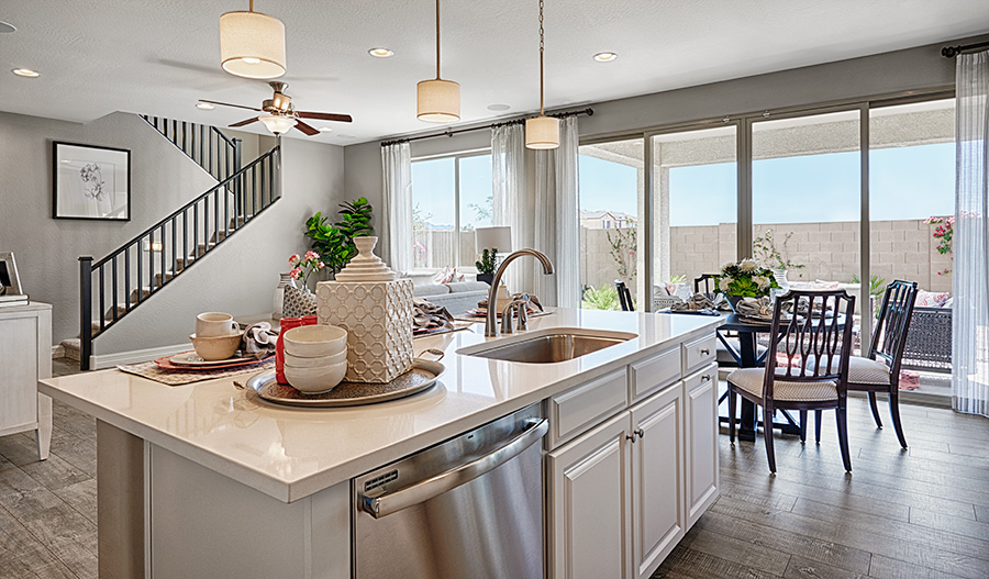 Kitchen and dining room in the Coral floor plan