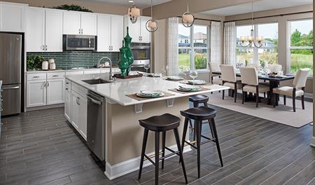 Kitchen with center island in the Hemingway floor plan