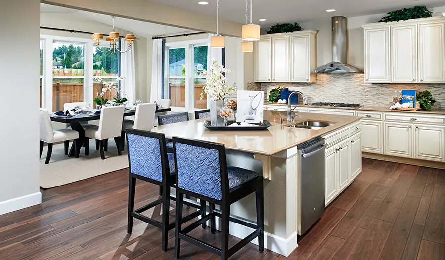 The Hemingway Kitchen with center island in the Hemingway floor plan