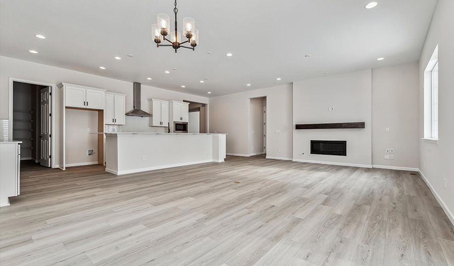 Kitchen and Great Room of the Harris floor plan