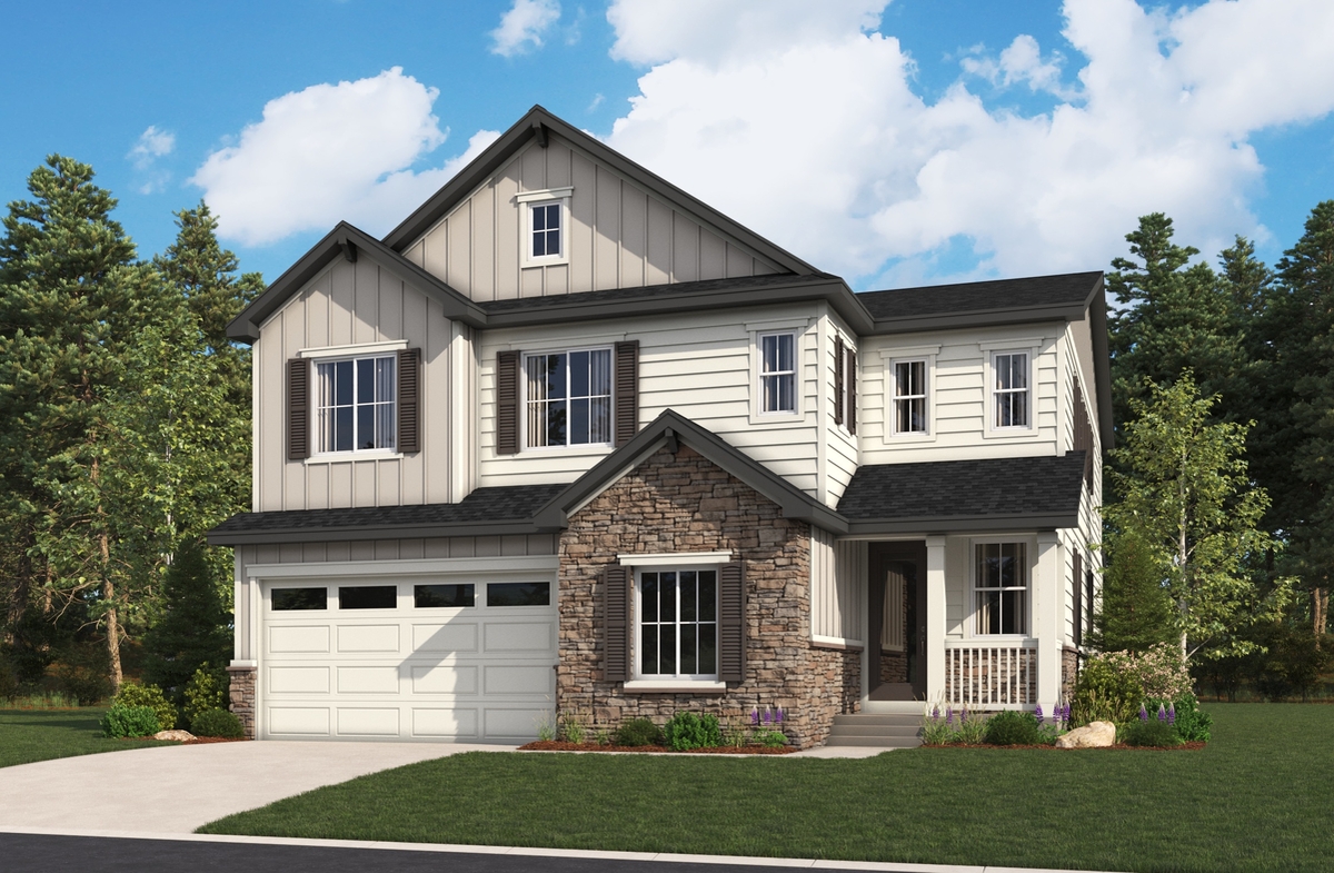 Elevation A of the Yorktown floor plan