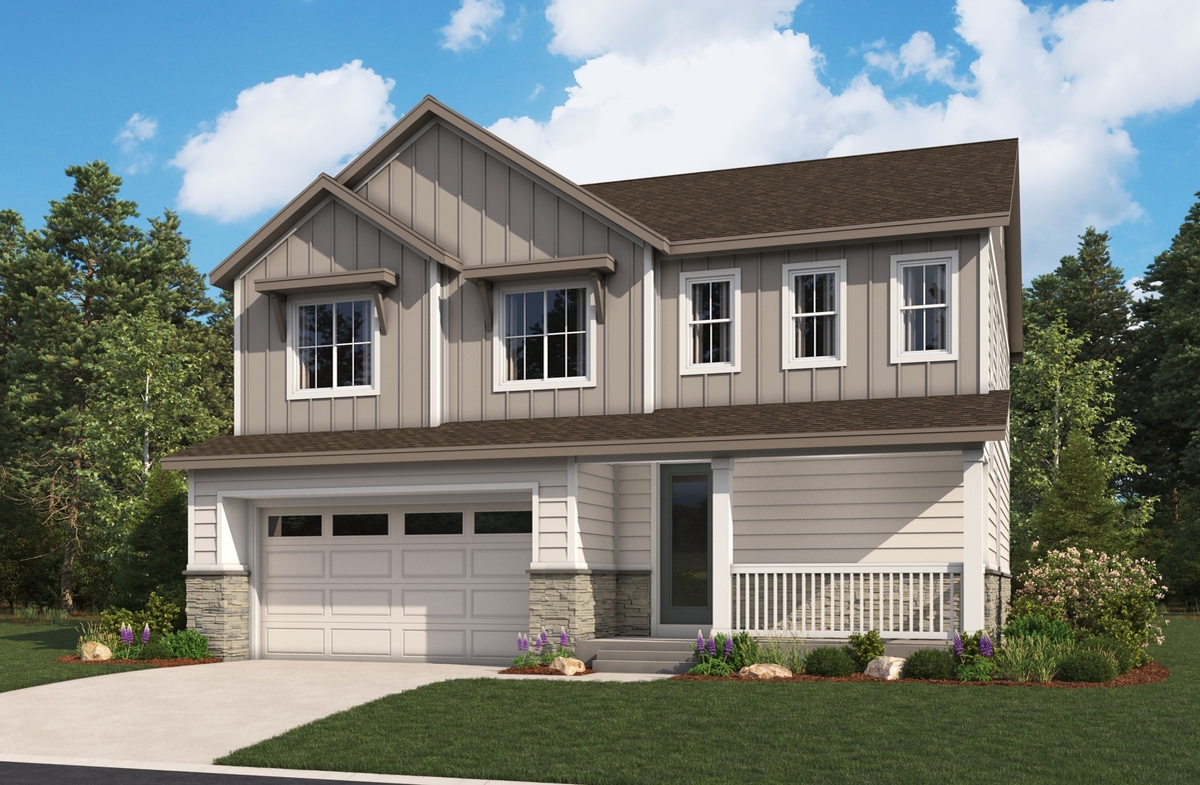 Elevation A of the Bedford floor plan
