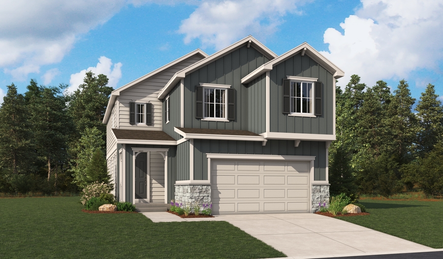 Elevation A of the Cottonwood floor plan