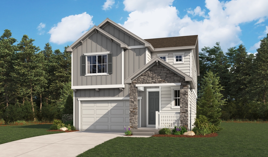 Elevation A of the Poplar floor plan