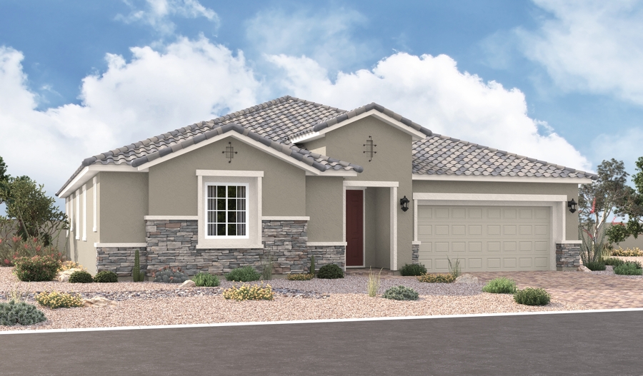 Elevation B of the Paige floor plan