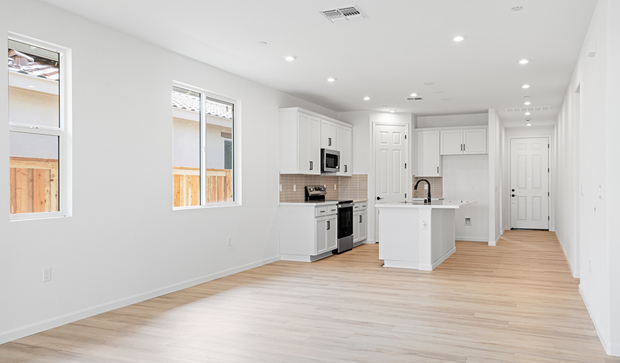 Kitchen and Great Room of the Ruby floor plan