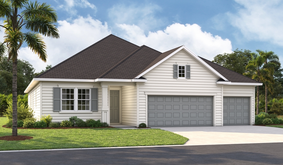 Masterplan 3-car Elevation K of the Hawthorne floor plan