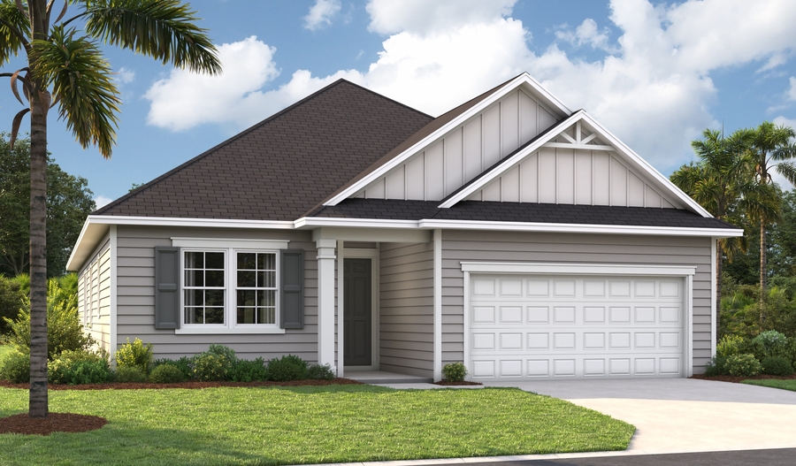 Masterplan 2-car Elevation M of the Hawthorne floor plan