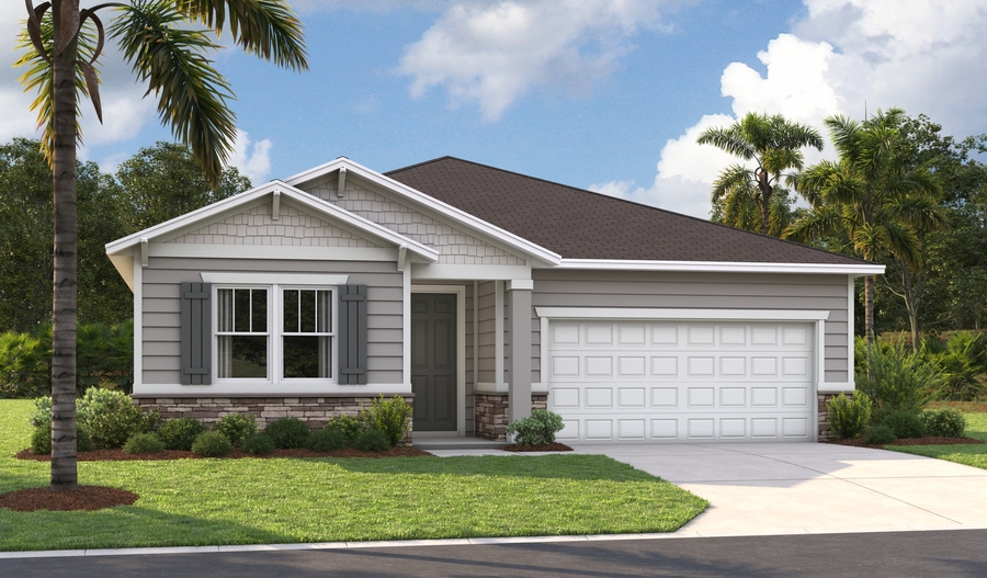 Masterplan 2-3 car Elevation L of the Raleigh floor plan