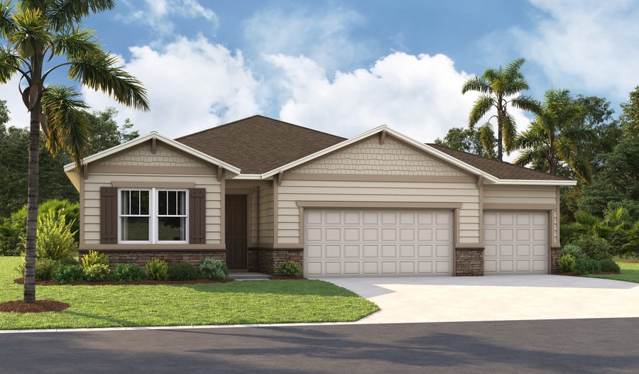 3-car Elevation L of the Augusta floor plan