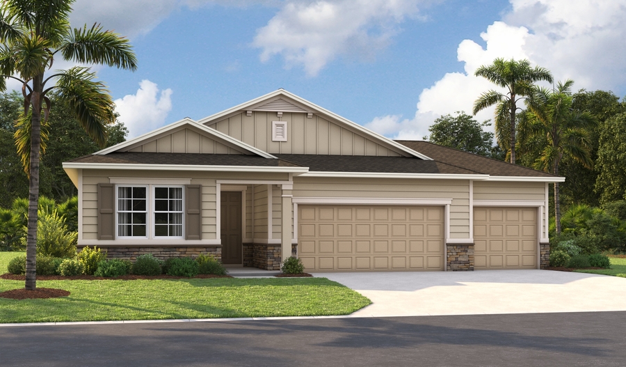 3-car Elevation M of the Augusta floor plan