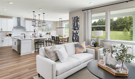 spacious great room in a beautiful new home