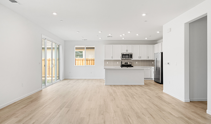 Kitchen and Great Room of the Moonstone floor plan