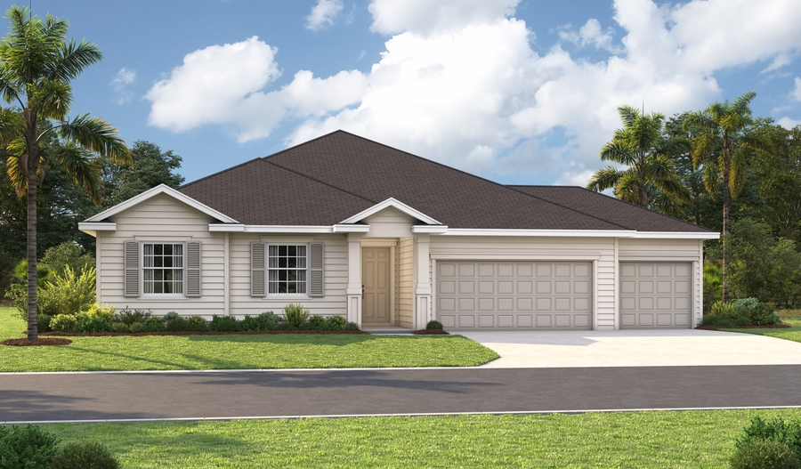Master 3-car Elevation K of the Daniel floor plan