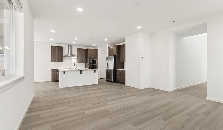 Great room of the Lowell floor plan