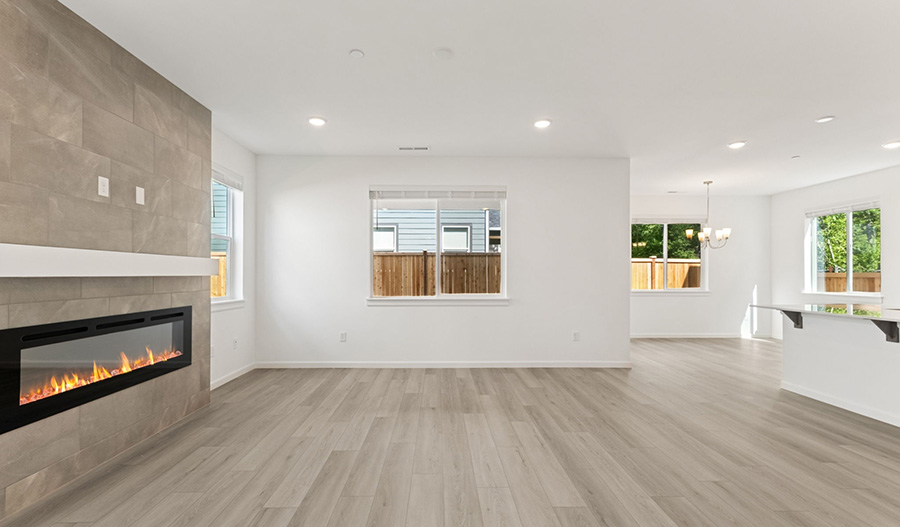 Great room of the Lowell floor plan
