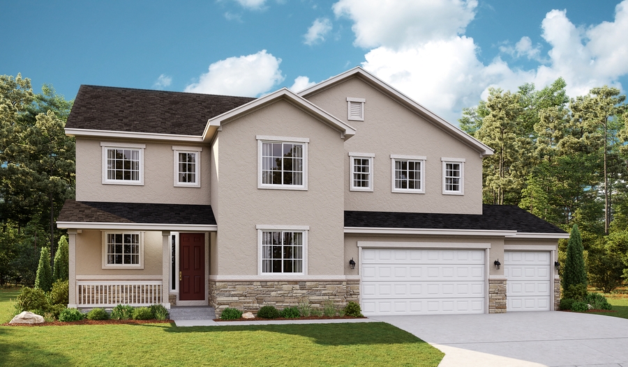 Elevation A of the Presley floor plan