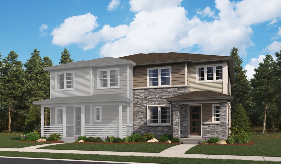 Elevation A of the Navy 3 floor plan