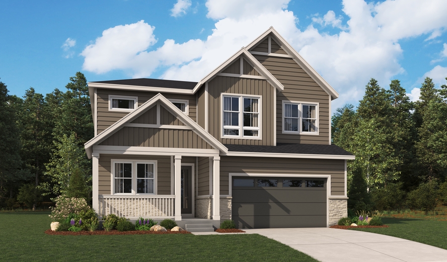 Elevation A of the Teton floor plan
