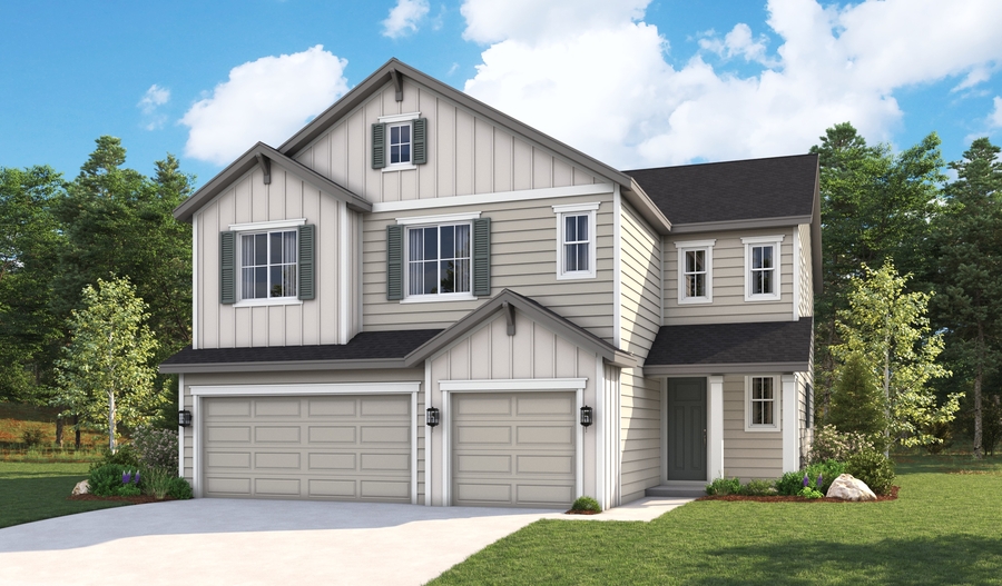 Elevation A of the Yorktown floor plan