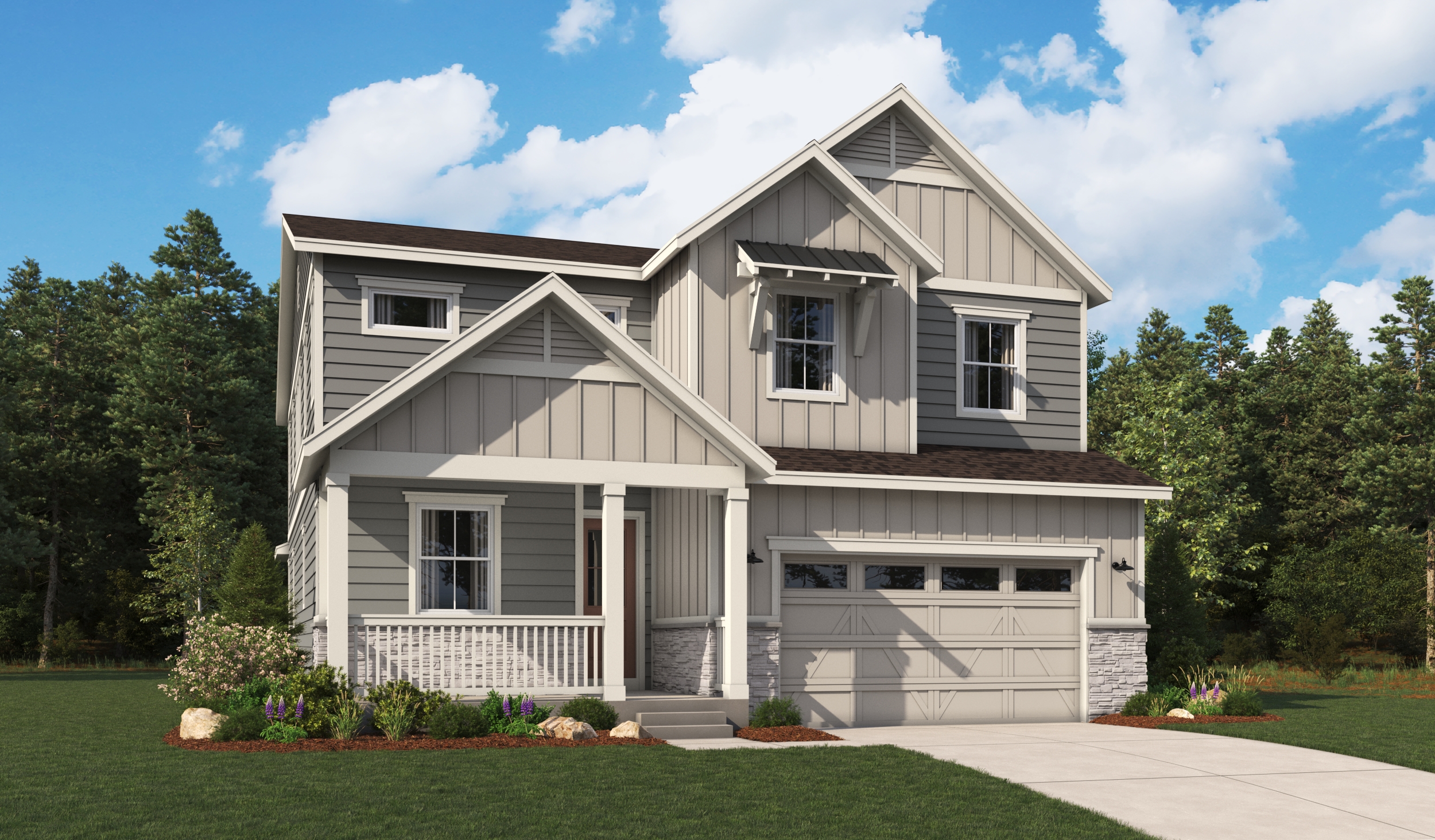 Elevation A of the Teton floor plan