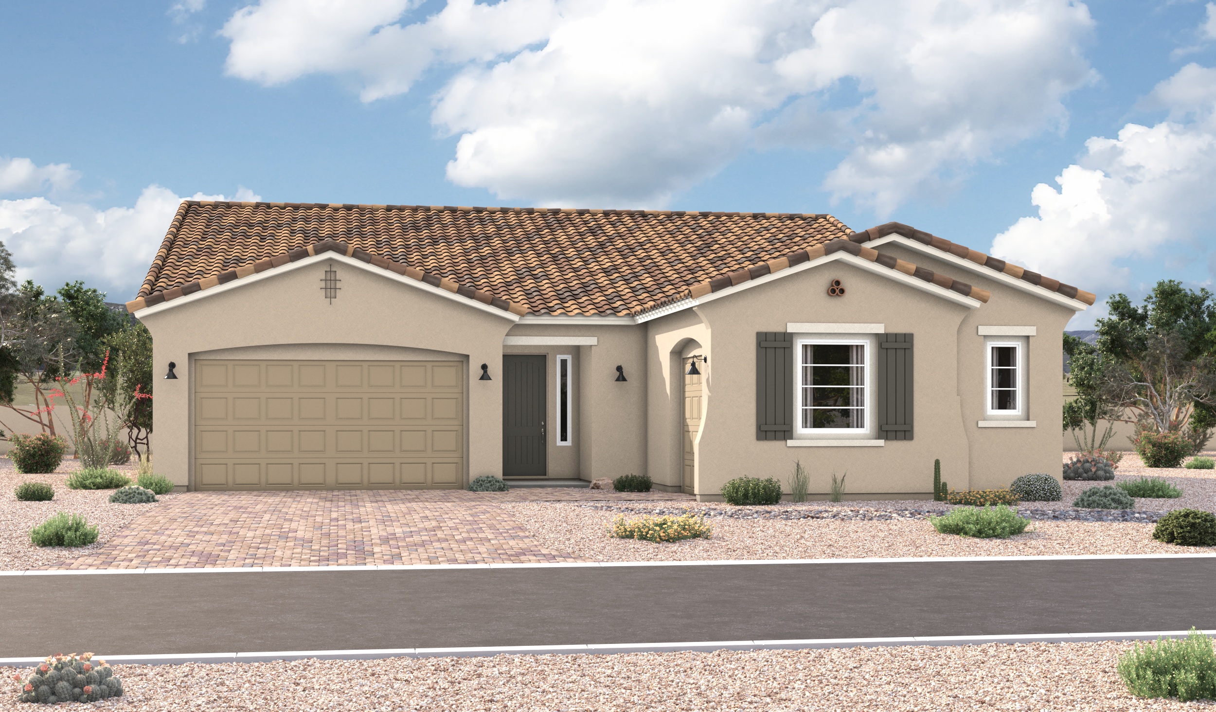 Elevation A of the Pinecrest floor plan