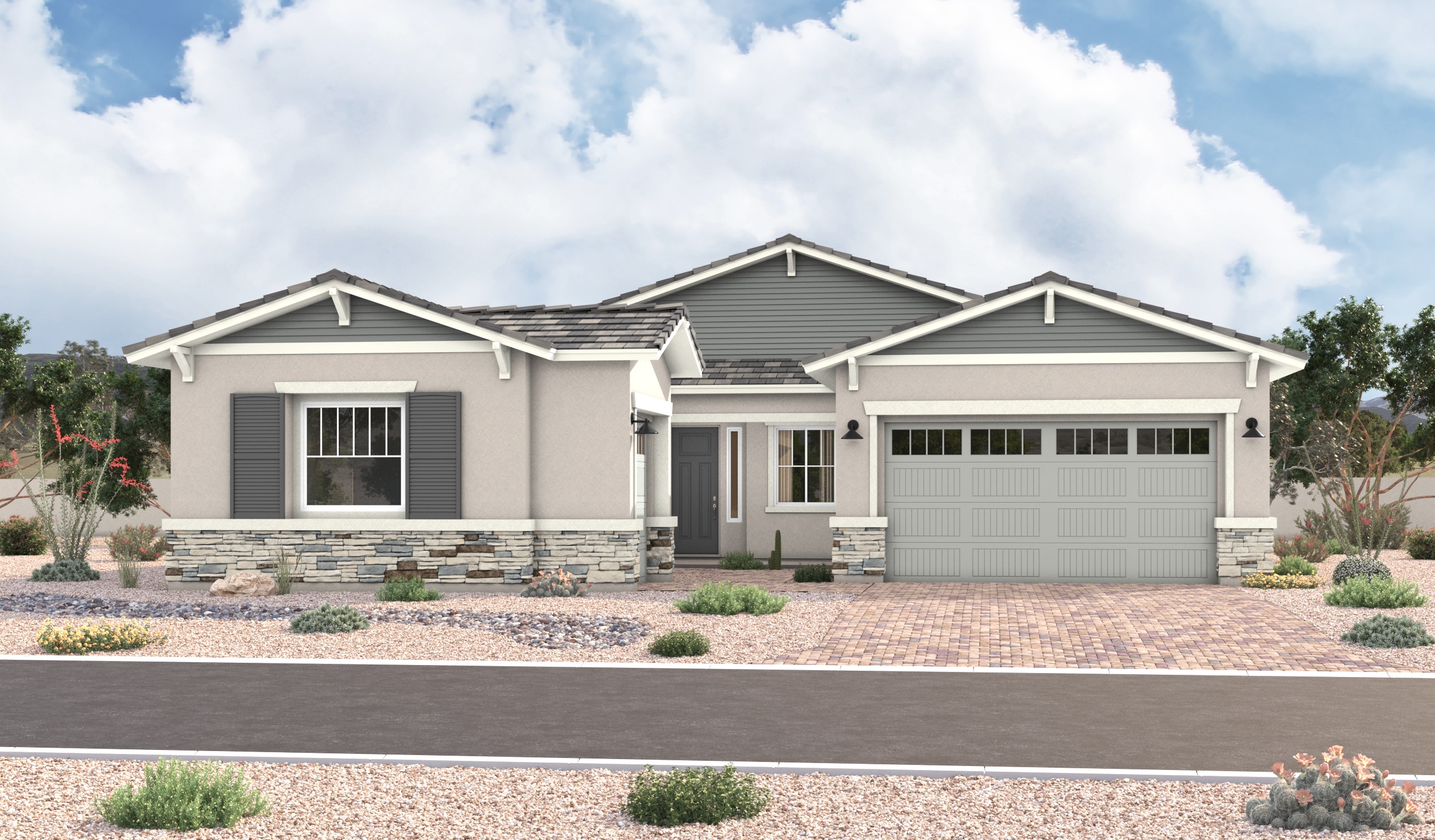 Elevation B of the Pomona floor plan