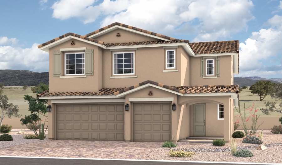 Elevation A of the Yorktown floor plan