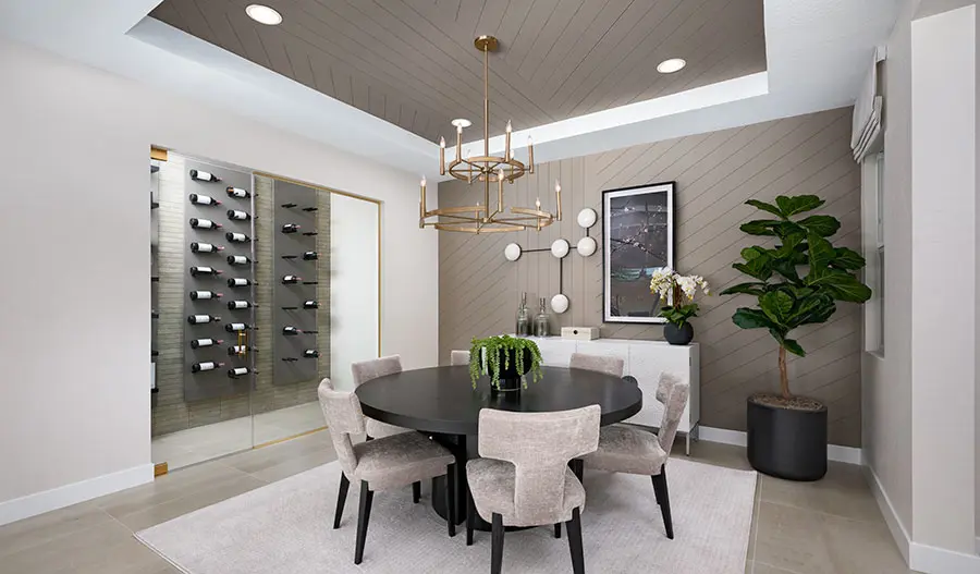 Dining room with wine cellar adjacent