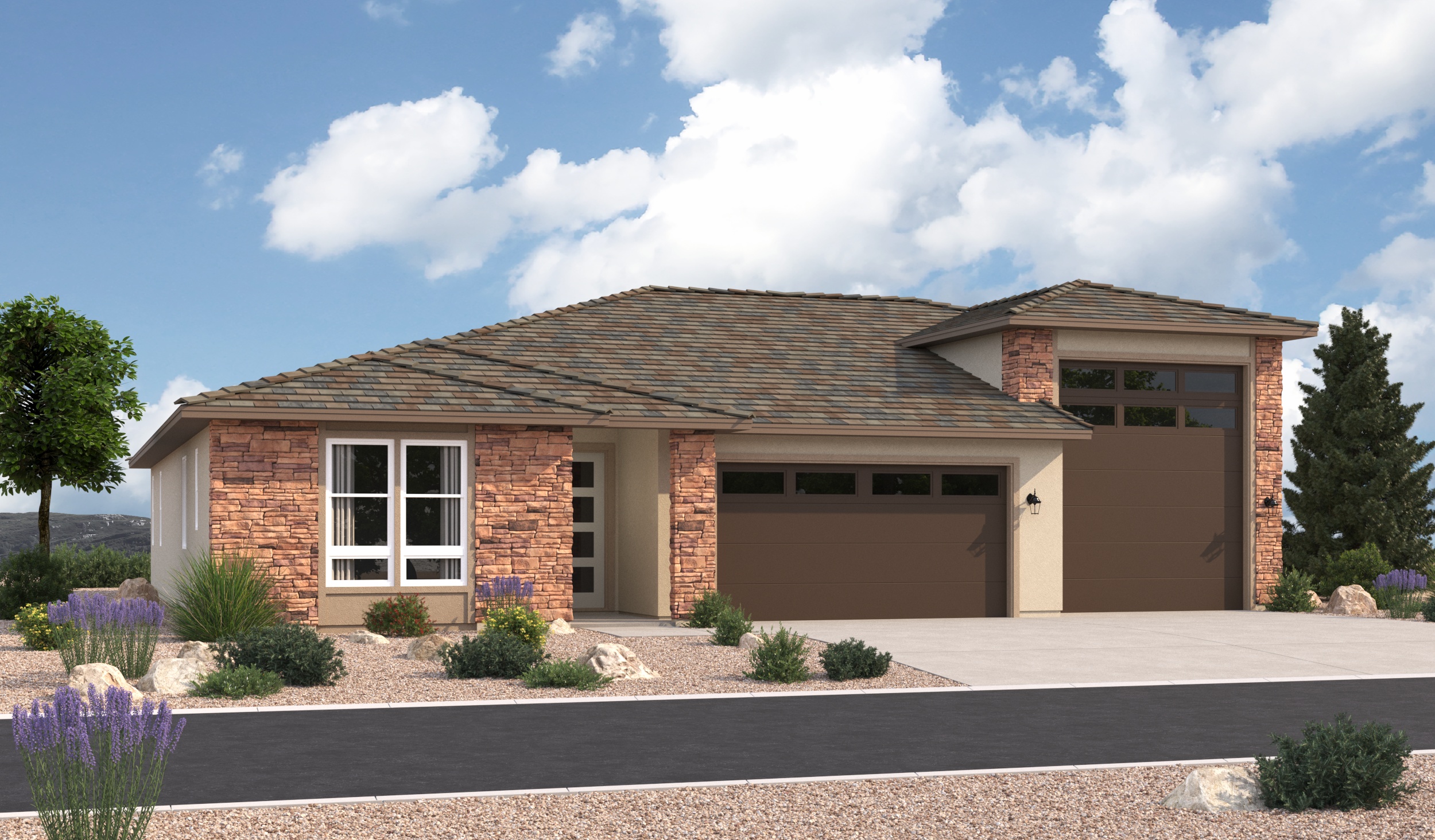 Elevation C of the Hampton floor plan