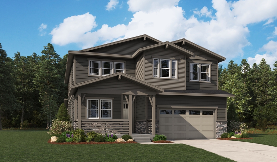 Elevation A of the Teton floor plan
