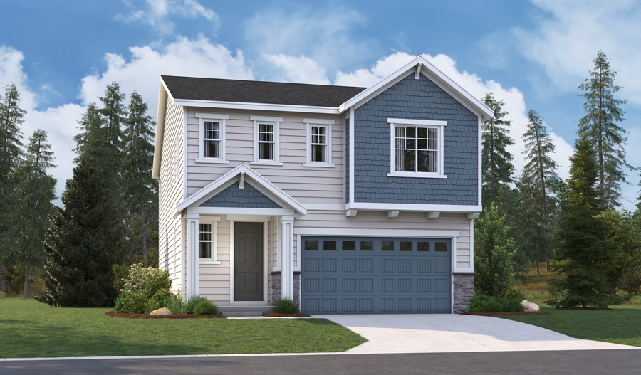 Elevation B of the Laurel floor plan