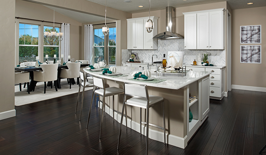 Kitchen with large center island in the Jessica floor plan