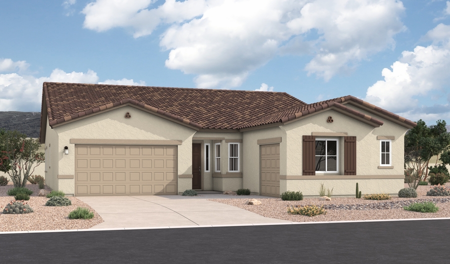 Elevation A of the Pinecrest floor plan