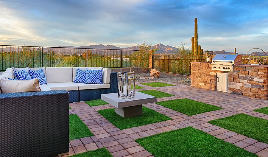 Backyard seating area