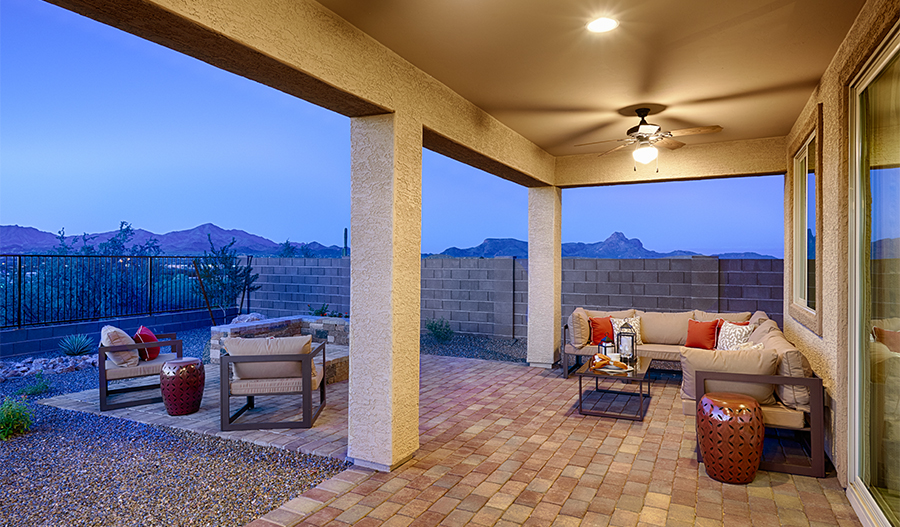 Covered patio of the Arlington floor plan
