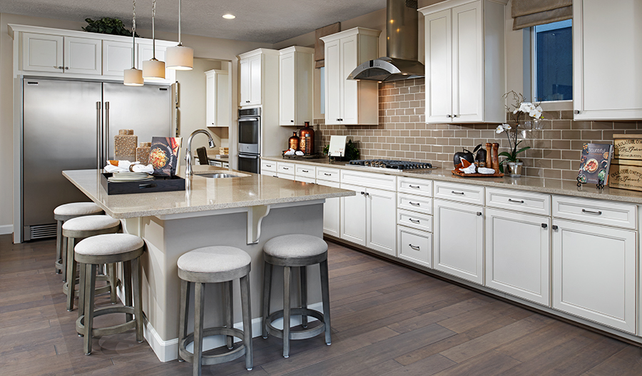 Kitchen with center island in the Hopewell floor plan