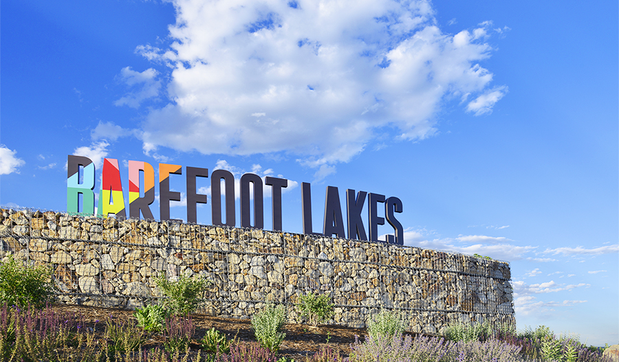 Entrance to the Barefoot Lakes community in Northern Colorado