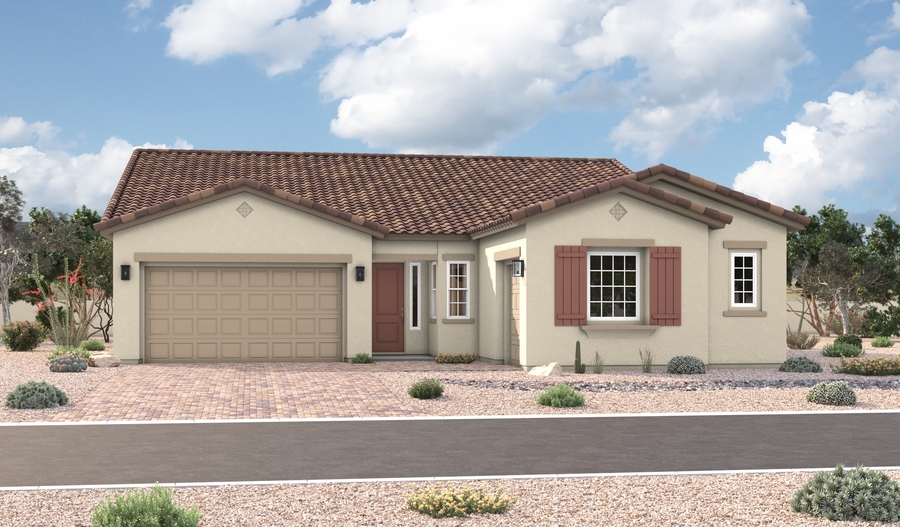 Elevation A of the Pinecrest floor plan