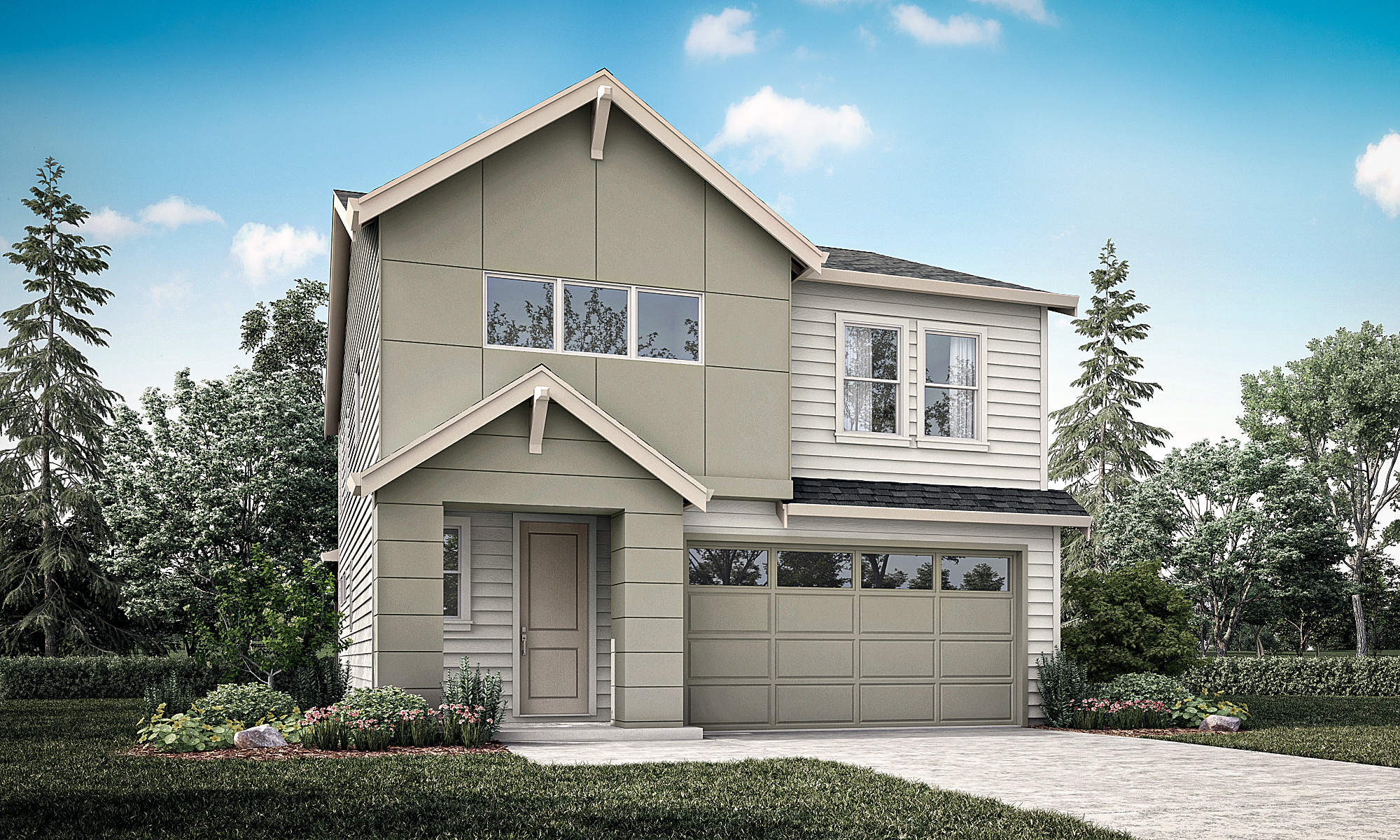 Elevation A of the 2184 floor plan