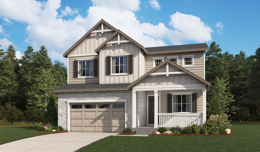 Elevation A of the Teton floor plan