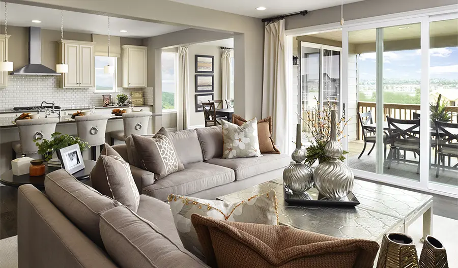 Great room in the Dillon II floor plan