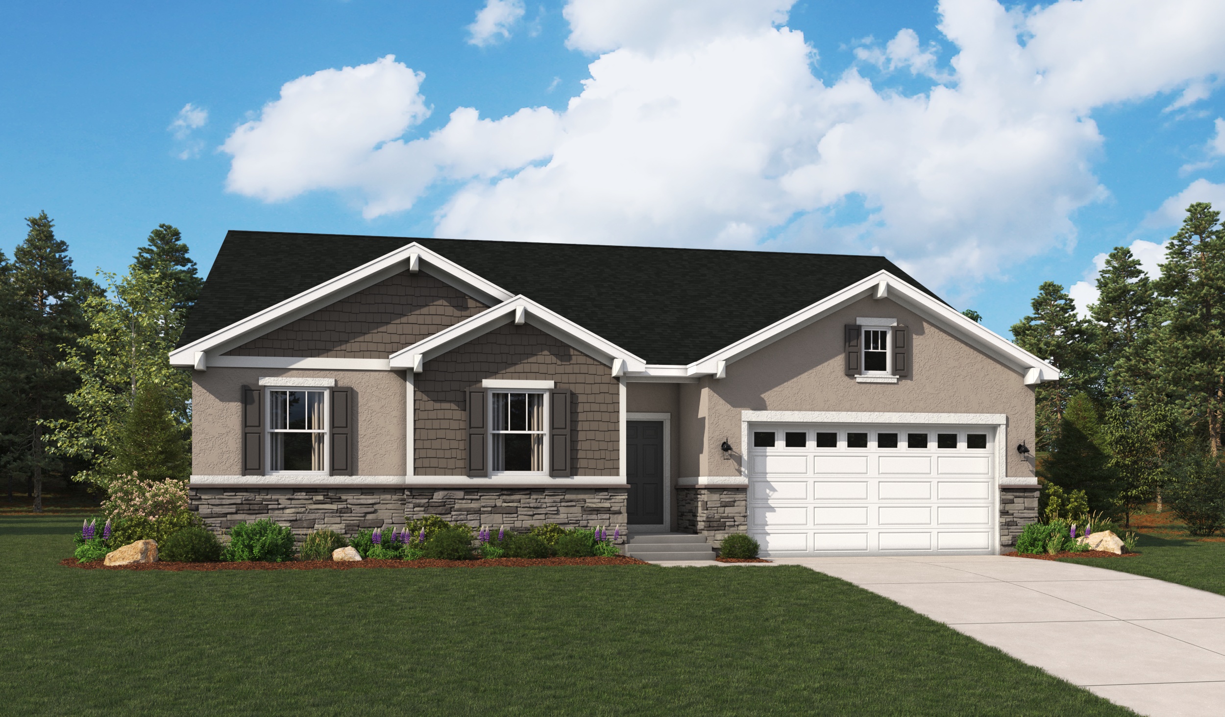 2-Car Elevation B of the Decker floor plan