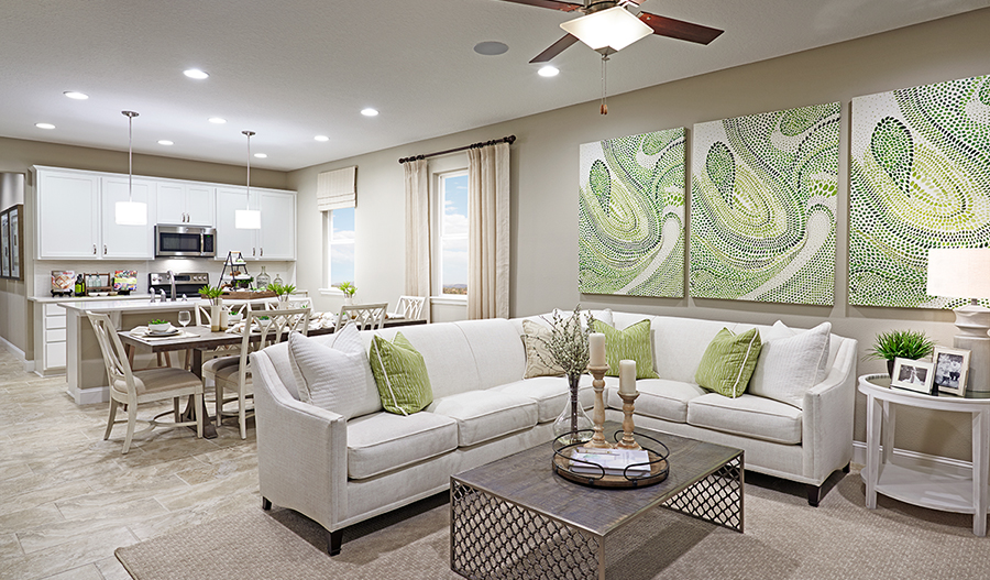 Great room of the Peridot floor plan